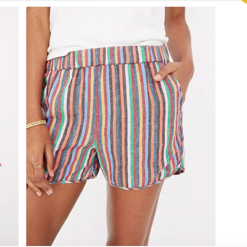 Madwell Pull-On Shorts in Rainbow Stripe